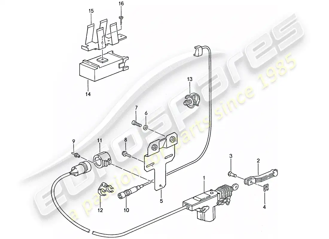 porsche 1990 (944) central locking system parts diagram
