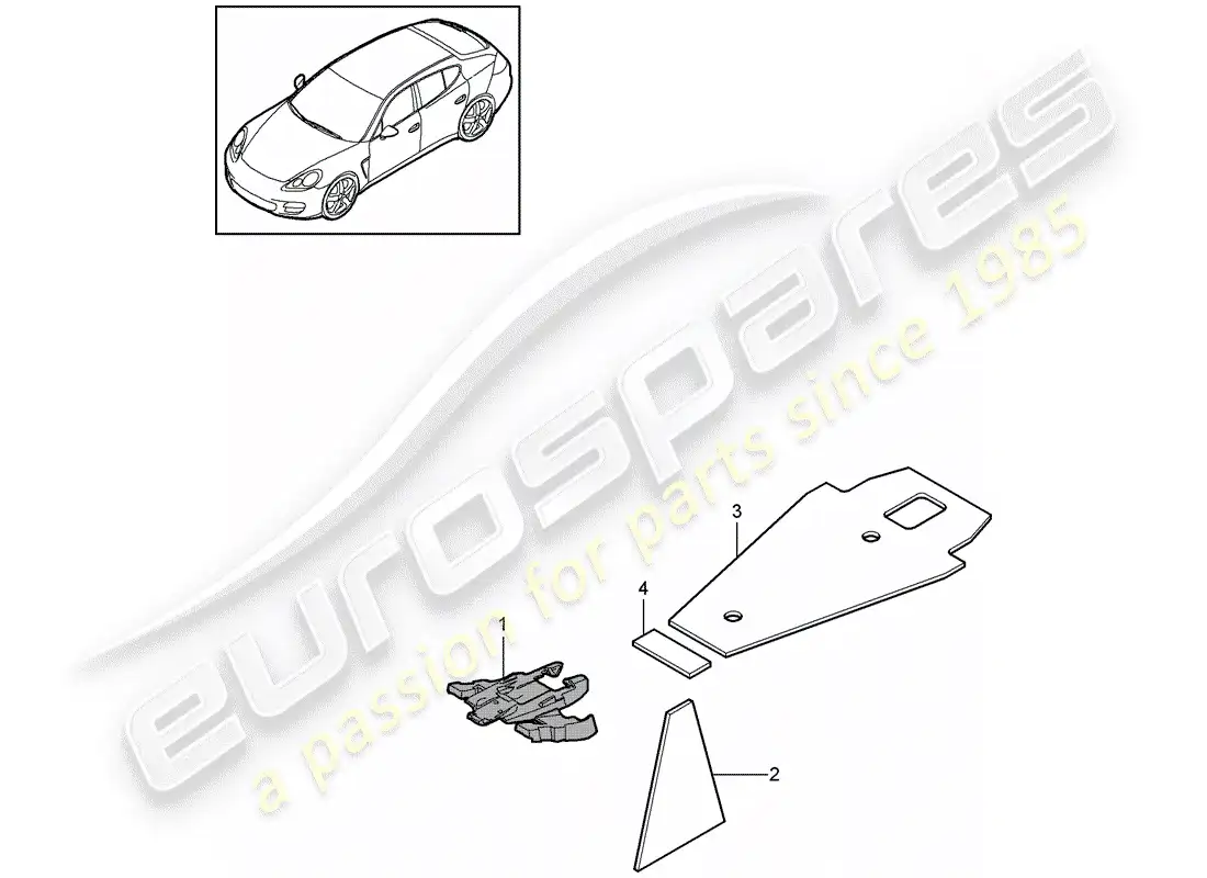 porsche 2015 (panamera 970) sound absorber parts diagram