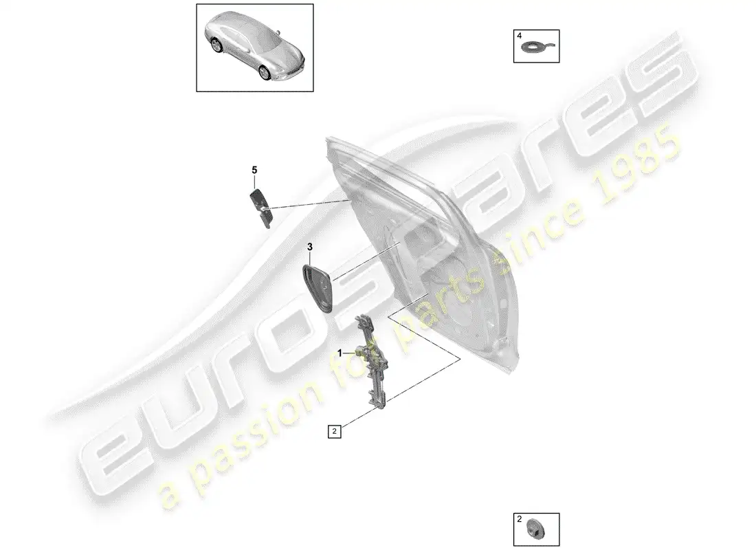 porsche 2018 (panamera 971-1) window regulator parts diagram