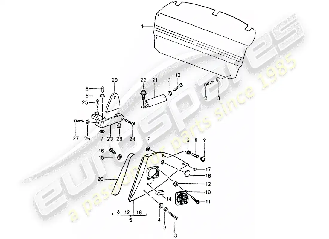 porsche 1993 (964) interior equipment parts diagram