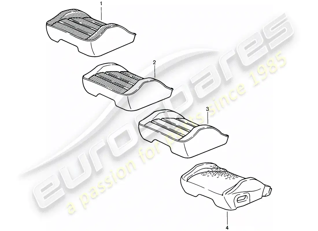 porsche 1984 (911) sports seat - cover - d - mj 1985>> parts diagram