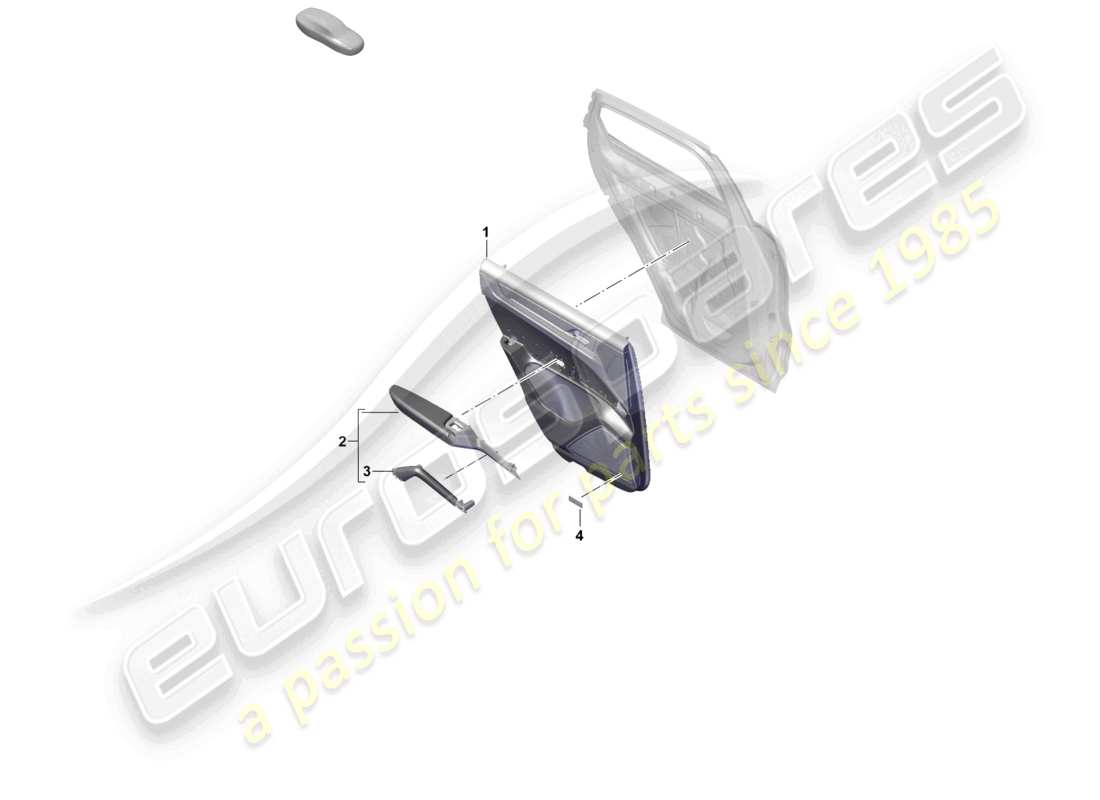 porsche 2024 (cayenne e3 pa) door trim panels rear doors for vehicles with leather/dinamica equipment part diagram