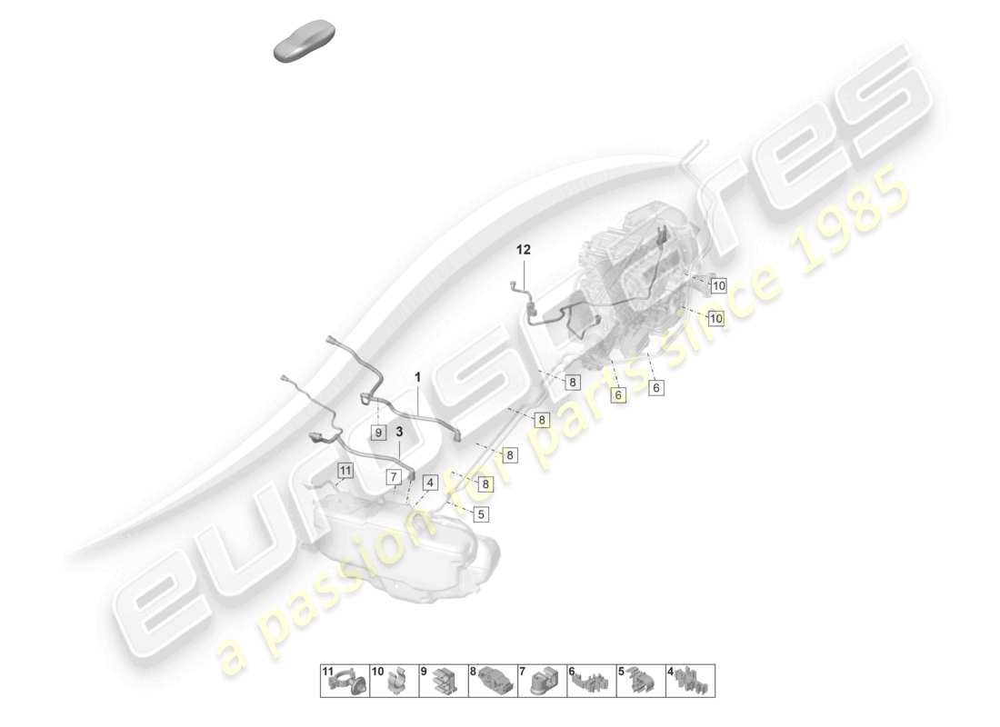 porsche 2021 (992-1 gt3/rs/st) breather line tank ventilation part diagram