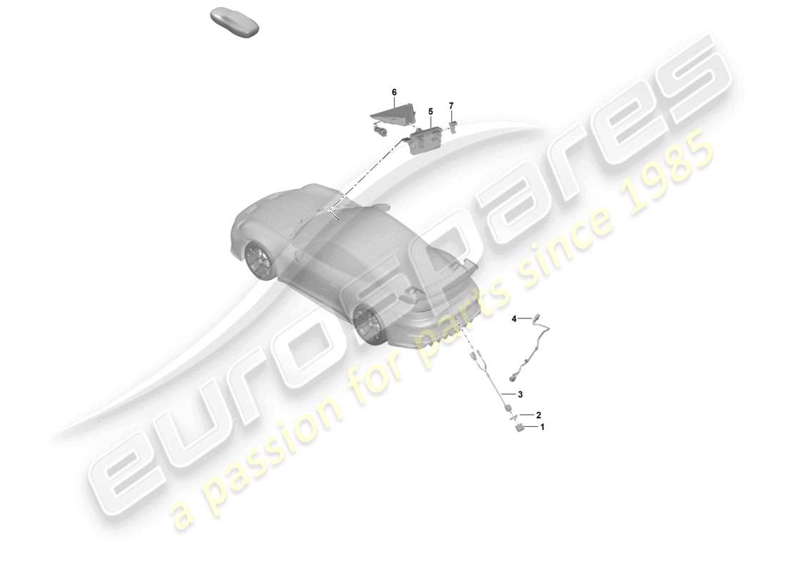 porsche 2022 (992-1 gt3/rs/st) reversing camera part diagram
