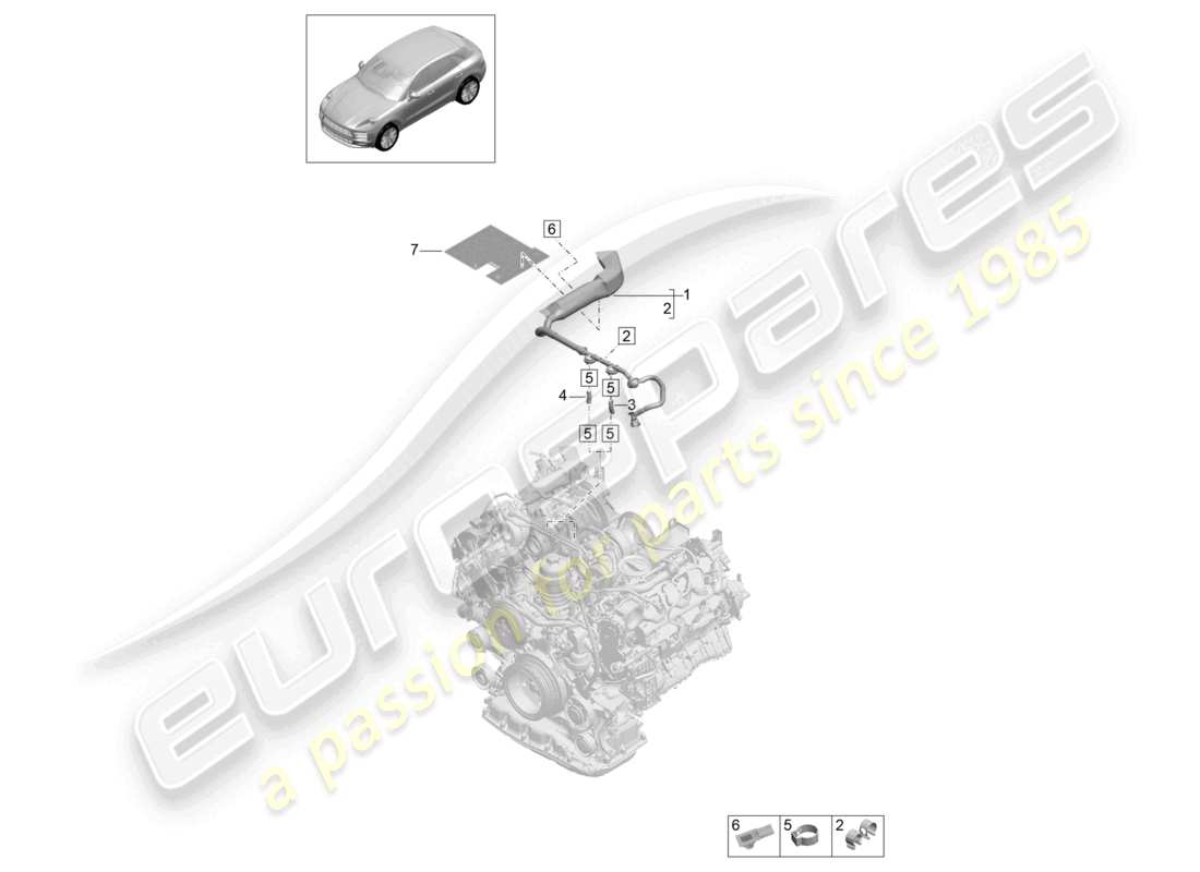 porsche 2021 (macan) breather line for fuel system parts diagram