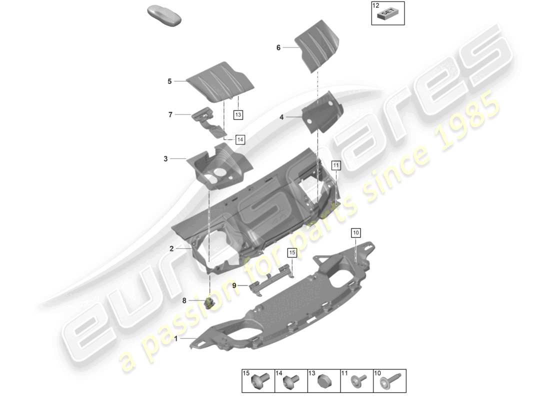 porsche 2024 (992-2 gt3/rs/st) tailgate/boot lid part diagram