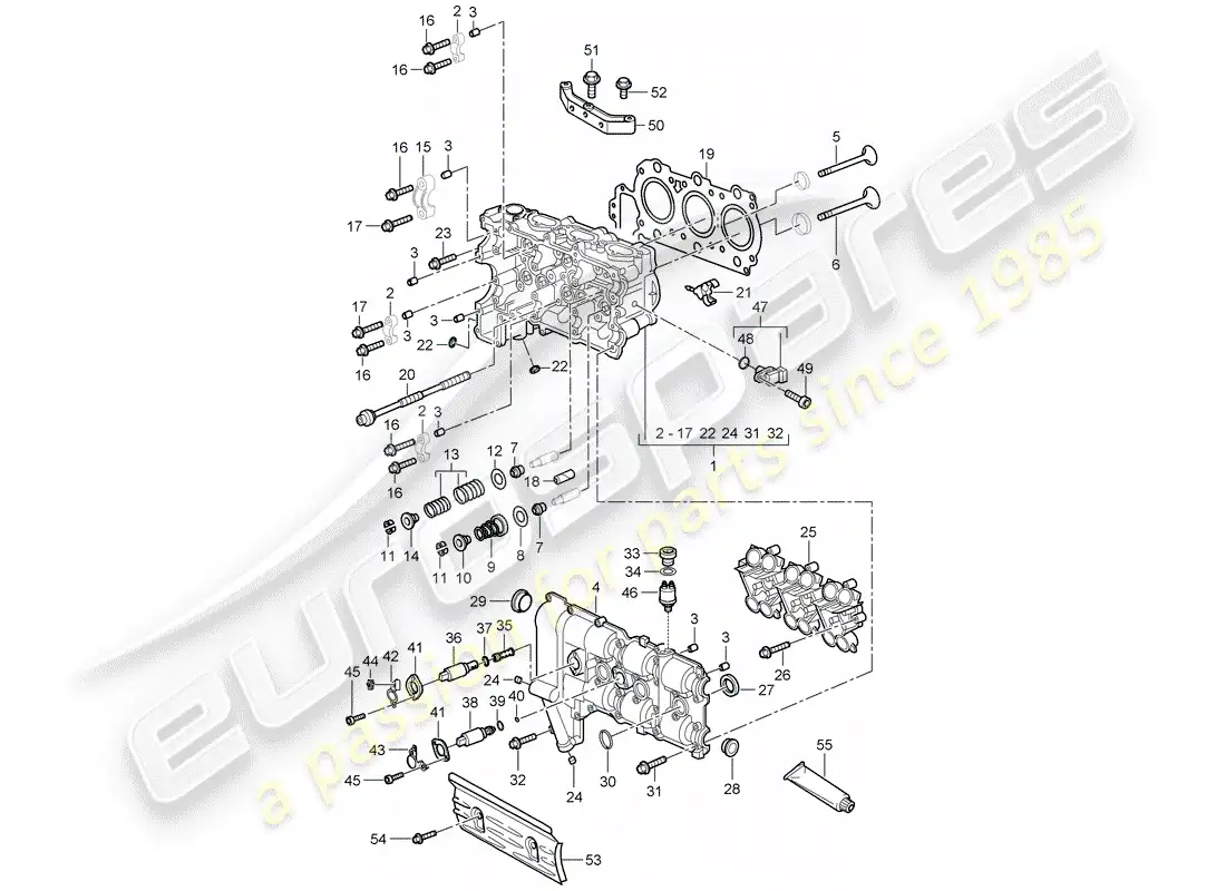 porsche 2006 (997-1) cylinder head parts diagram