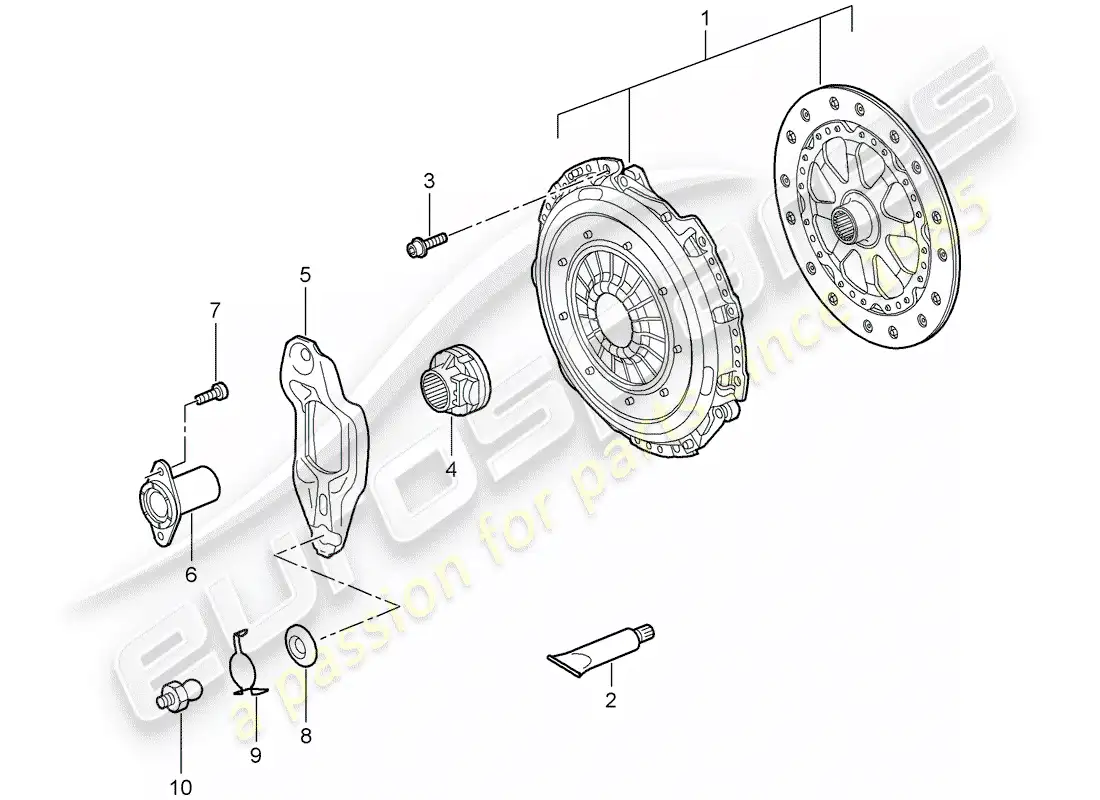 porsche 2006 (997-1) clutch parts diagram