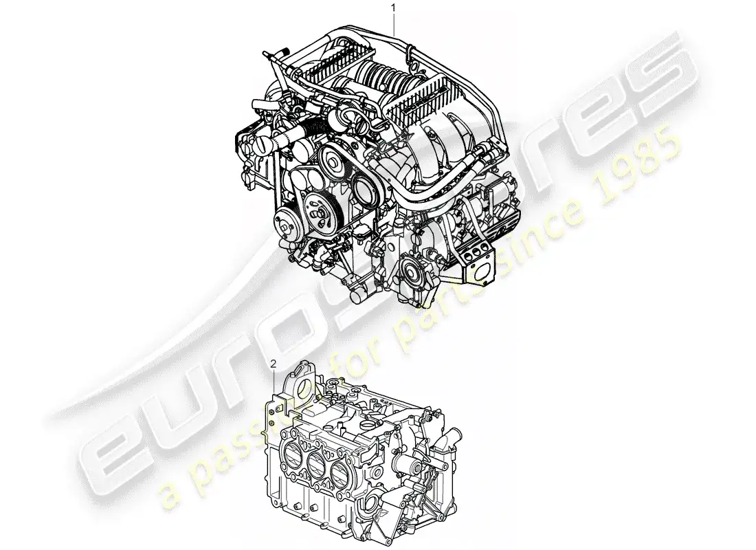 porsche 2008 (997-1) replacement engine parts diagram