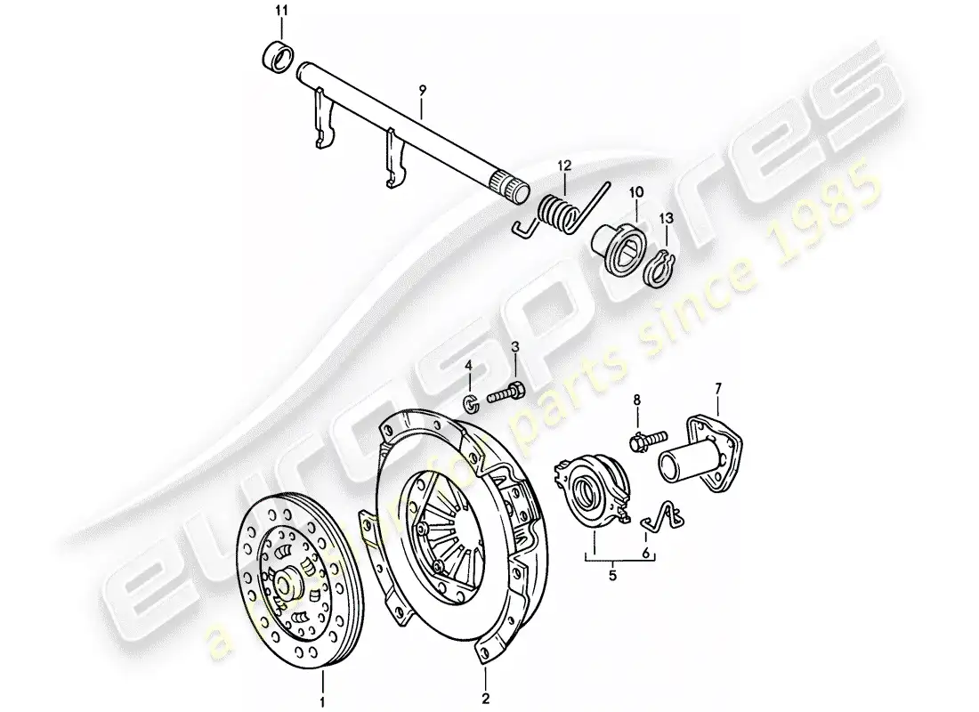 porsche 1979 (924) clutch parts diagram