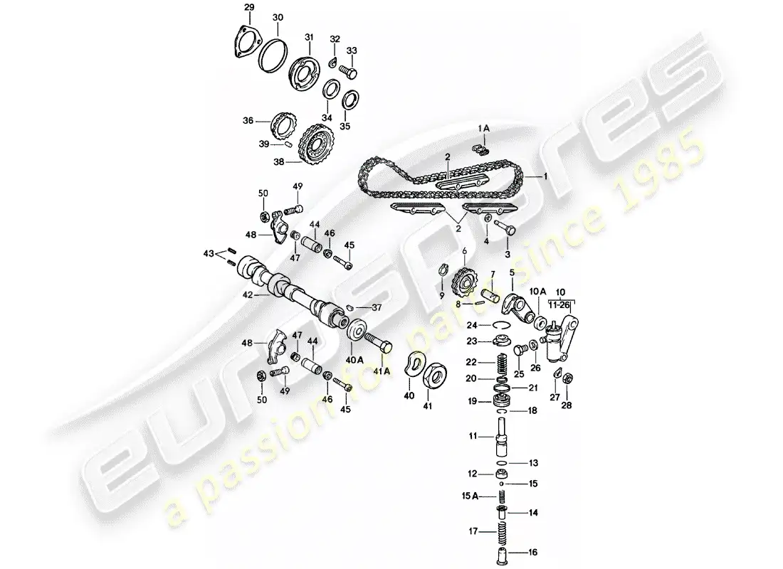 porsche 1981 (911) valve control parts diagram
