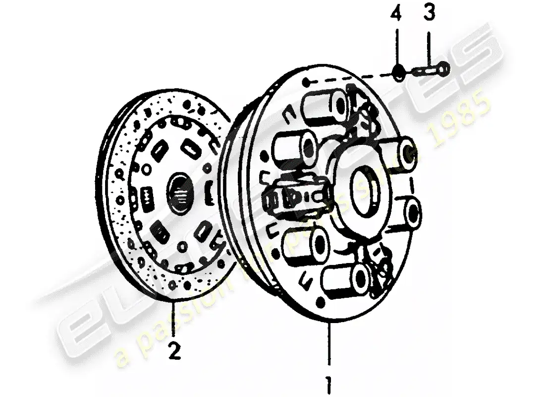 porsche 1955 (356/356a) clutch parts diagram