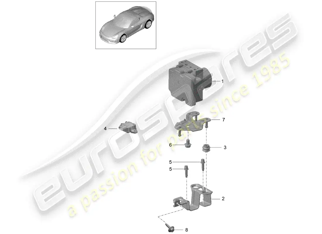 porsche 2016 (981 boxster spyder) hydraulic unit parts diagram