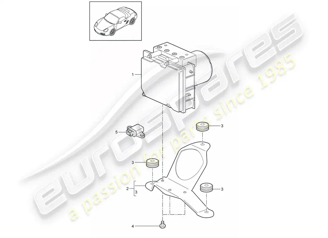 porsche 2012 (987 boxster) hydraulic unit parts diagram