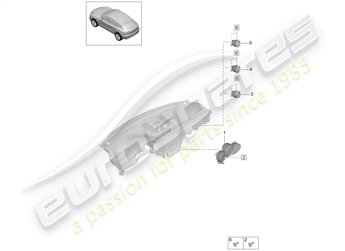 porsche 2019 (macan) instrument cluster parts diagram