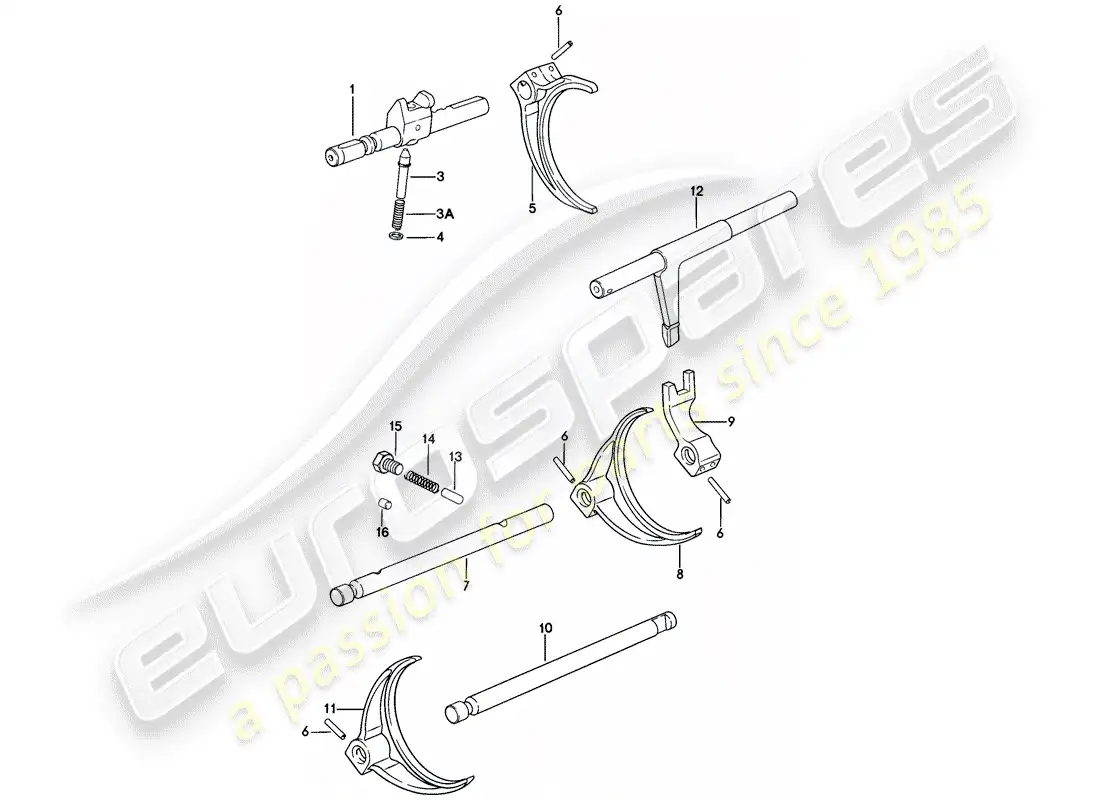 porsche 1979 (924) transmission control - 5-speed parts diagram