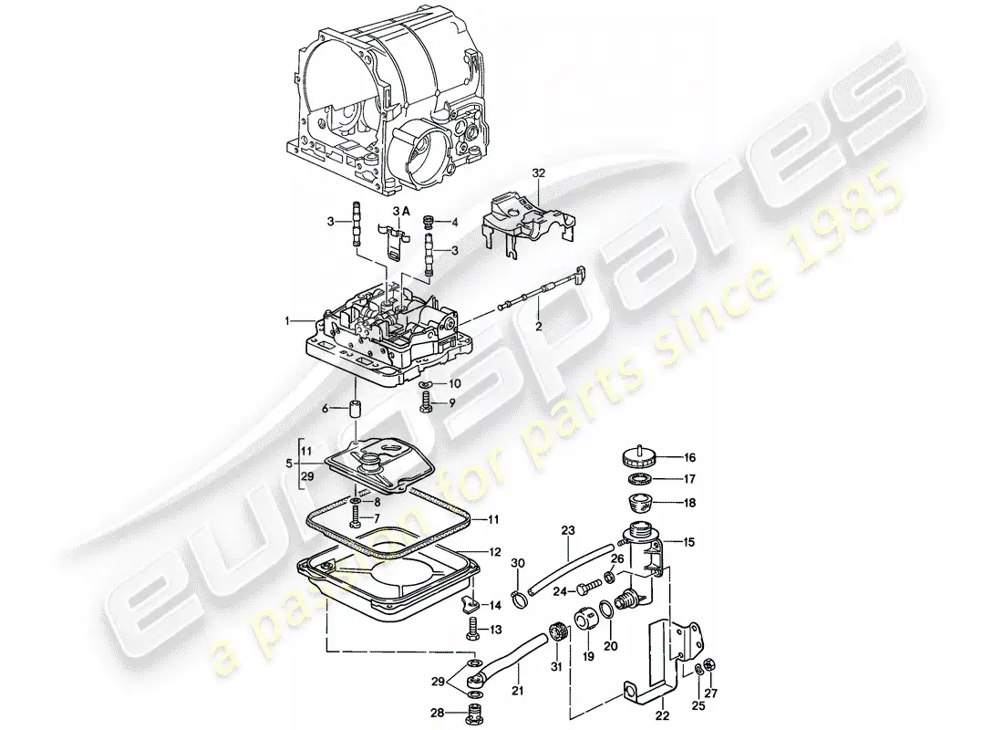porsche 1981 (928) shift-valve body - automatic transmission parts diagram