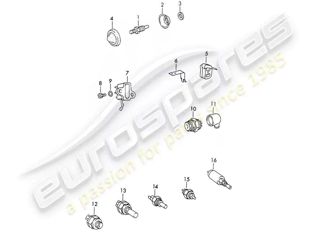 porsche 1971 (911) switch parts diagram