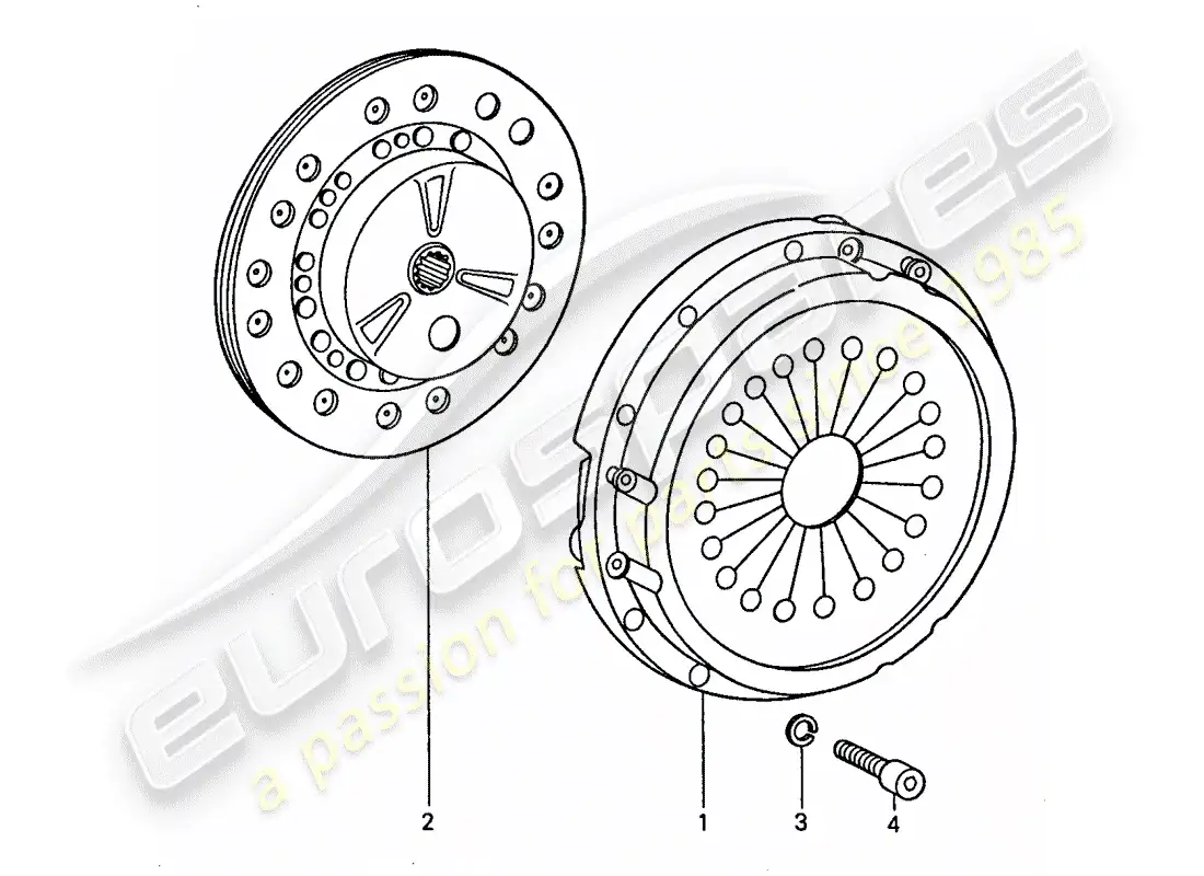 porsche 1977 (911) clutch parts diagram