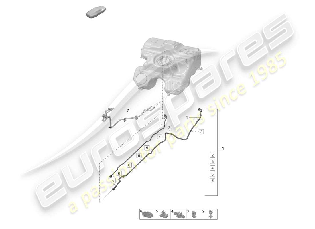 porsche 2024 (992-2 gt3/rs/st) fuel line front part diagram