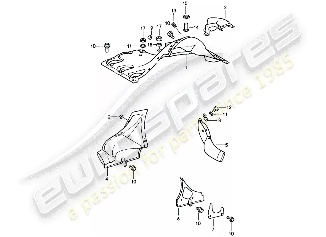 porsche 1988 (911) air duct parts diagram