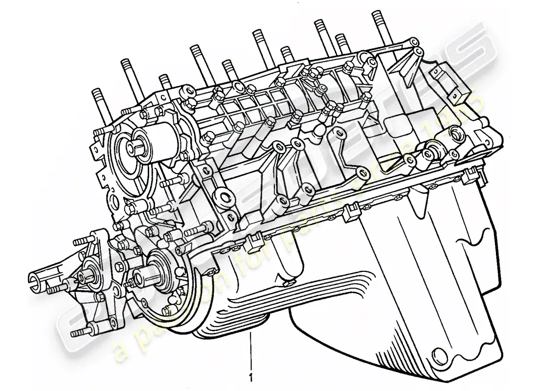 porsche 1990 (944) short engine - crankcase parts diagram