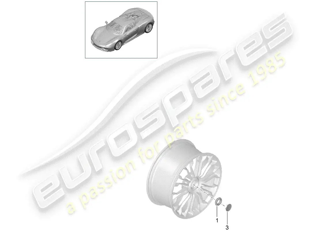 porsche 2015 (918 spyder) central locking parts diagram