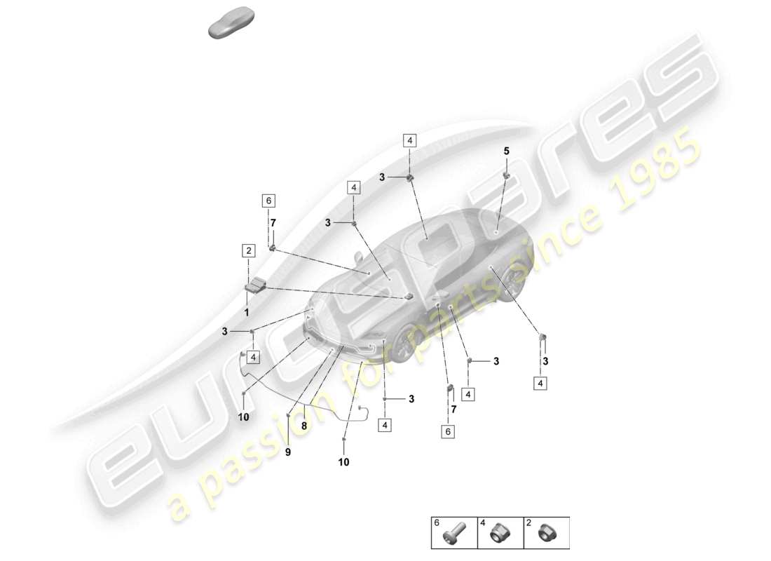 porsche 2026 (taycan 9j1-2) control unit for airbag crash sensor for airbag pedestrian protection part diagram