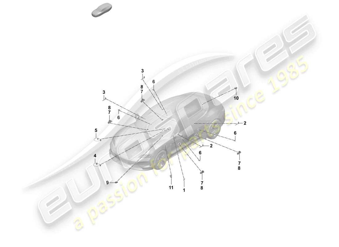 porsche 2026 (taycan 9j1-2) interior light doors rear lid warning lights part diagram