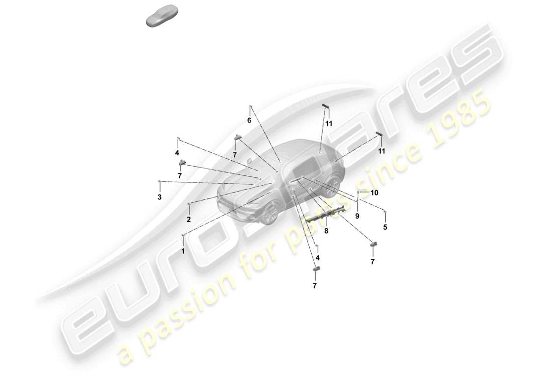 porsche 2025 (macan-e) door warning light rear lid interior lighting doors part diagram