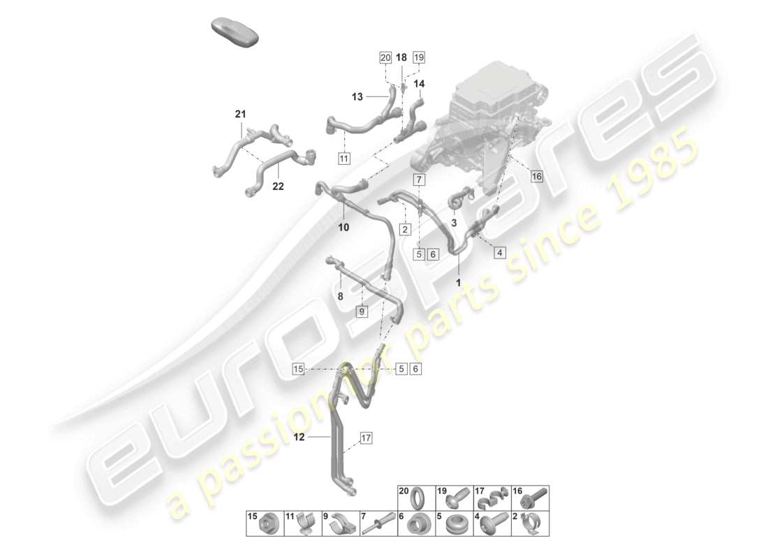 porsche 2020 (taycan 9j1-1) drive cooling front axle part diagram