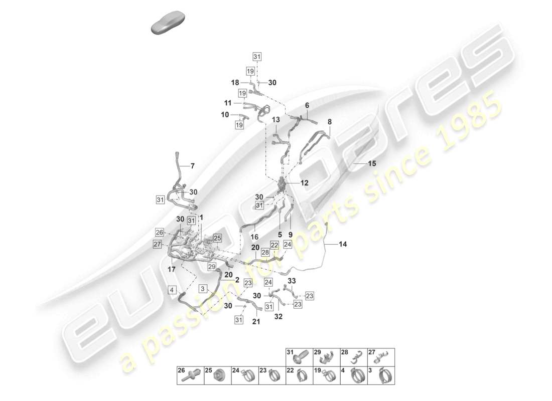 porsche 2020 (taycan 9j1-1) coolant pipe d >>- mj 2020 part diagram