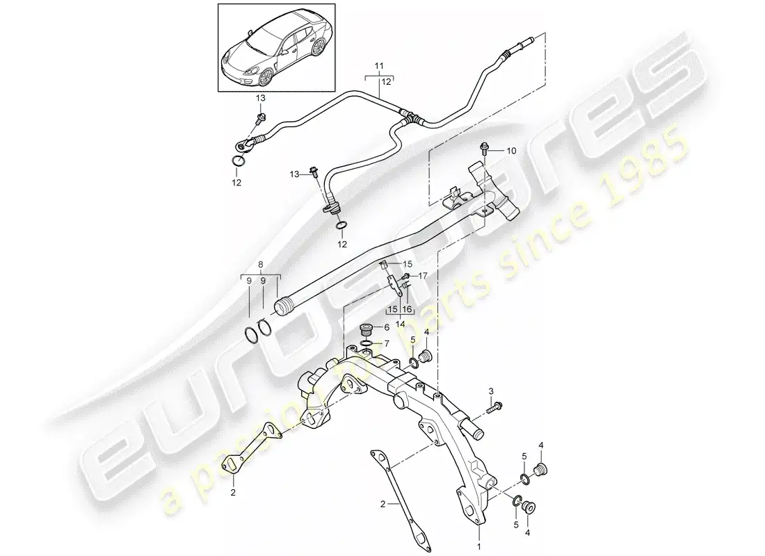 porsche 2016 (panamera 970) water cooling 1 parts diagram
