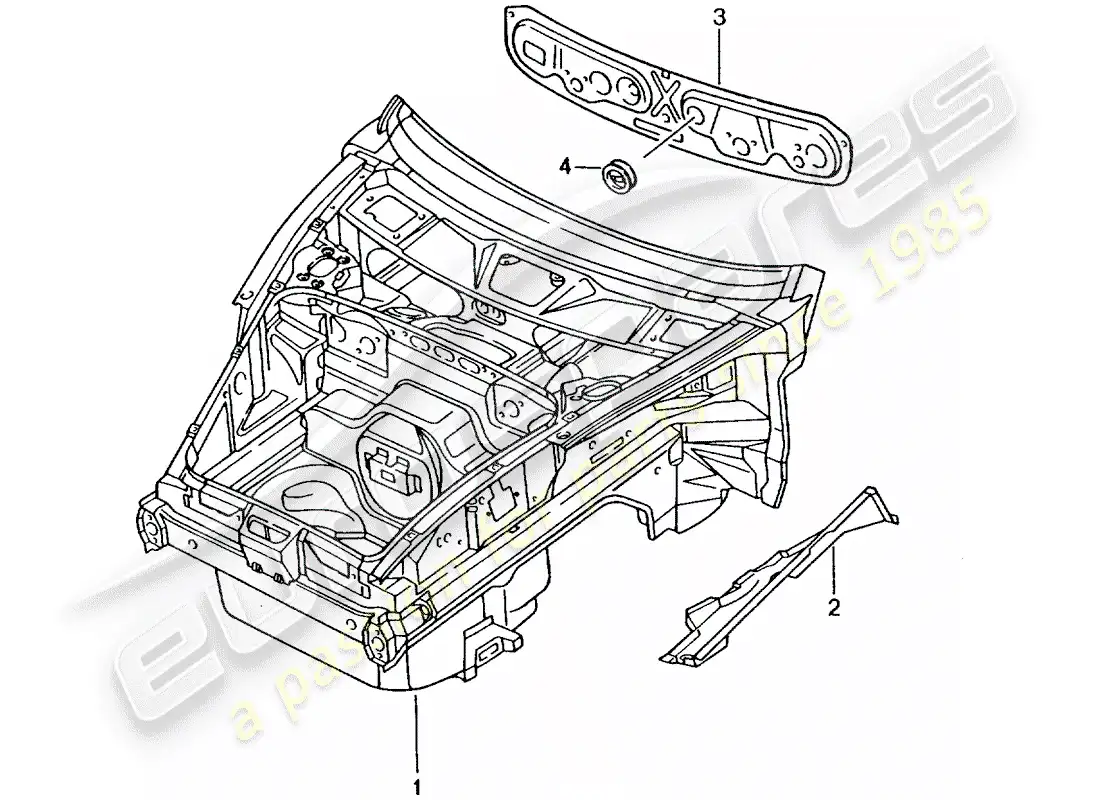 porsche 2003 (986 boxster) front end parts diagram