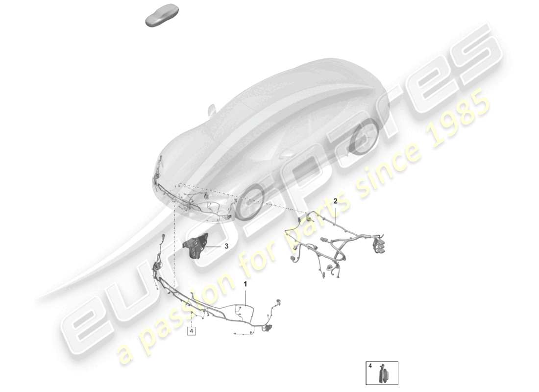 porsche 2020 (taycan 9j1-1) wiring set for bumper wiring set for the front end part diagram
