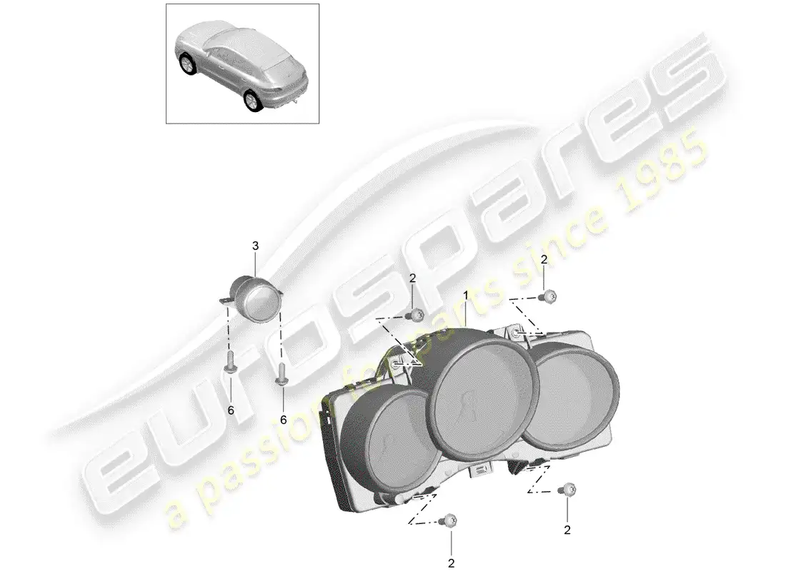 porsche 2014 (macan) instrument cluster parts diagram