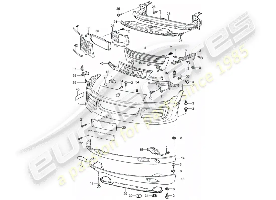 porsche 2009 (cayenne e1 9pa) lining part diagram