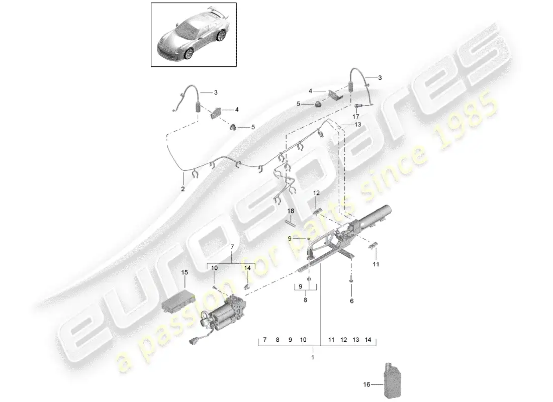 porsche 2019 (991-2 r/gt3/rs) adaptive suspension parts diagram