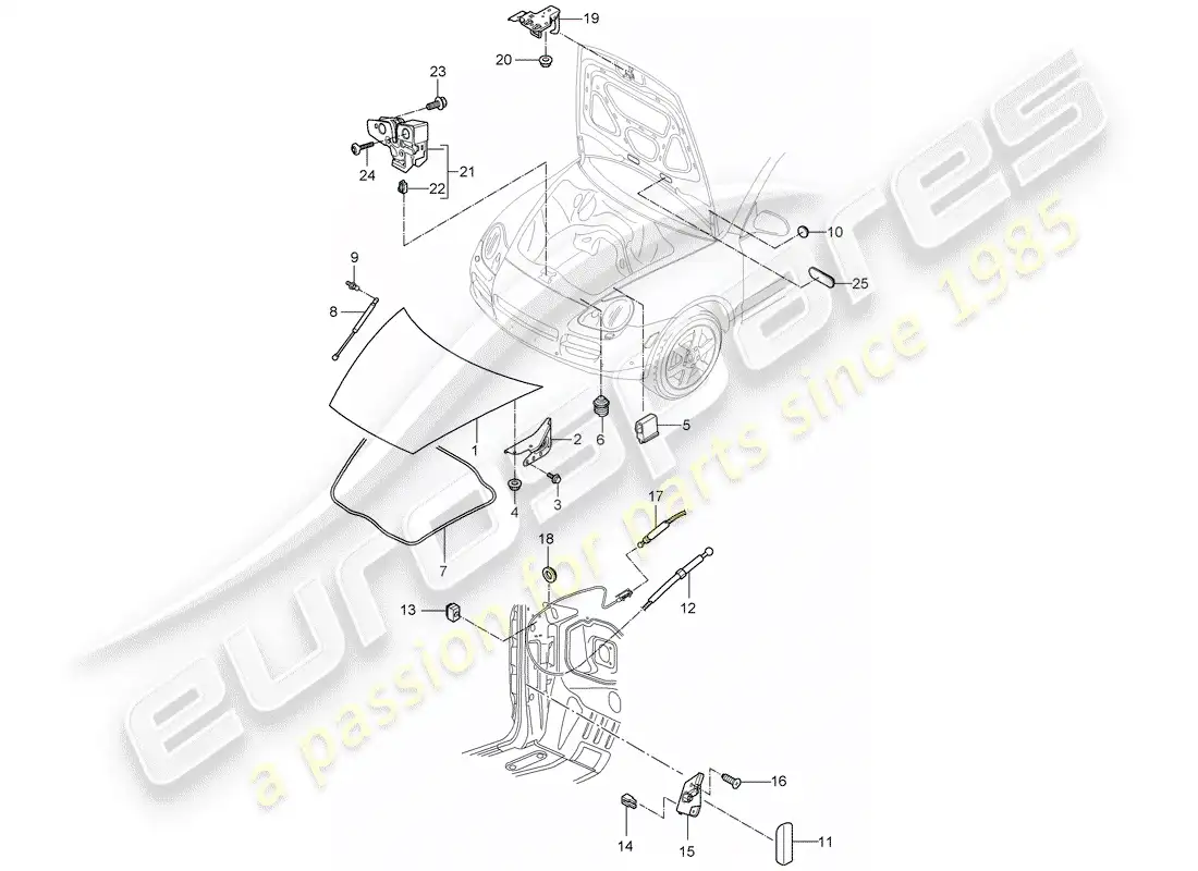 porsche 2009 (cayenne e1 9pa) cover part diagram