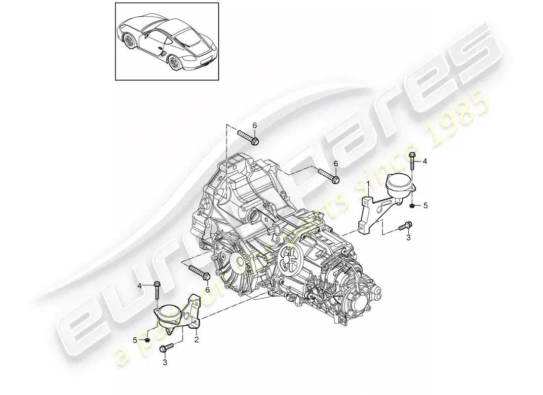 porsche 2010 (987 cayman) manual gearbox parts diagram