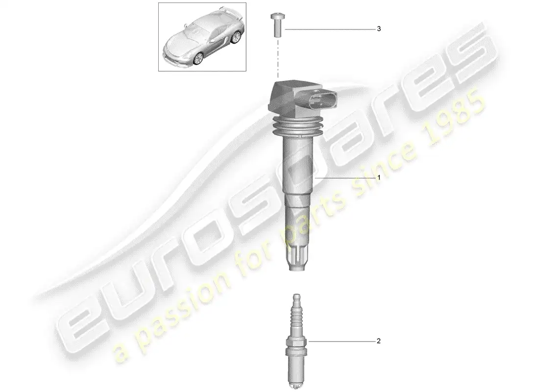 porsche 2016 (981 cayman gt4) ignition system parts diagram