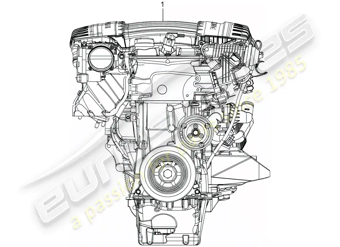 porsche 2009 (cayenne e1 9pa) replacement engine part diagram