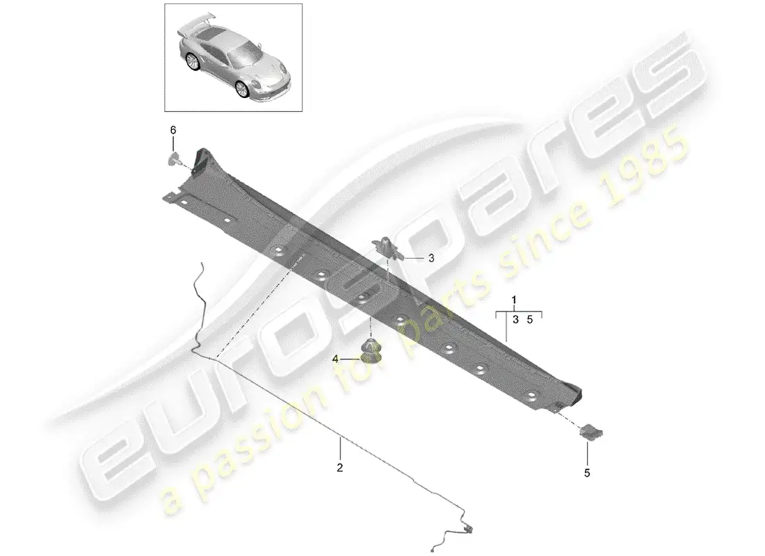 porsche 2016 (991-1 turbo) side member trim parts diagram