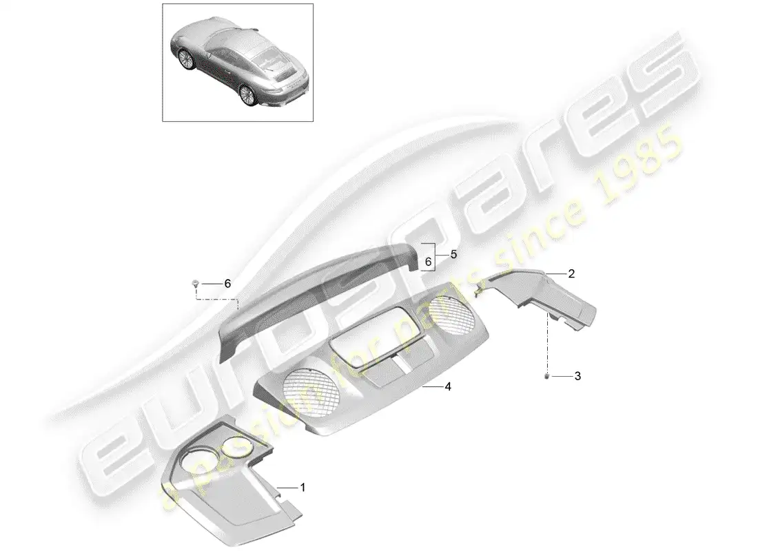porsche 2017 (991-2) lining parts diagram