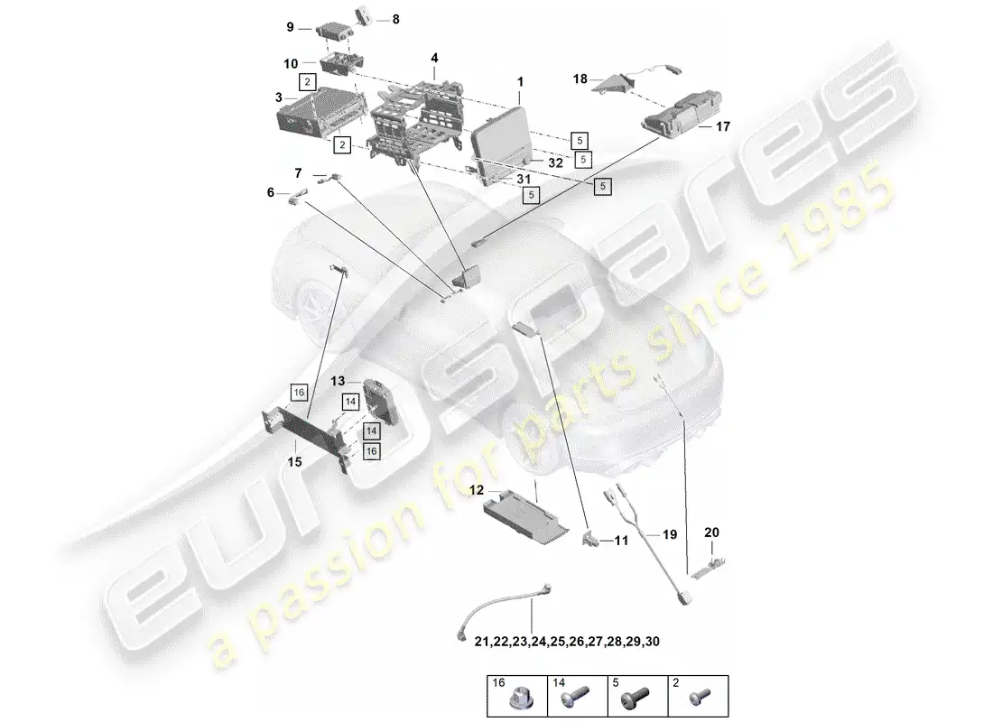 porsche 2019 (718 boxster spyder) operating unit parts diagram