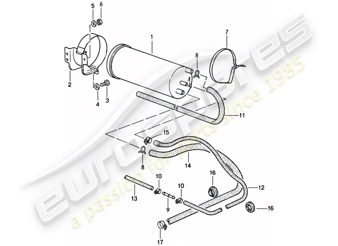 porsche 1989 (911) evaporative emission canister parts diagram