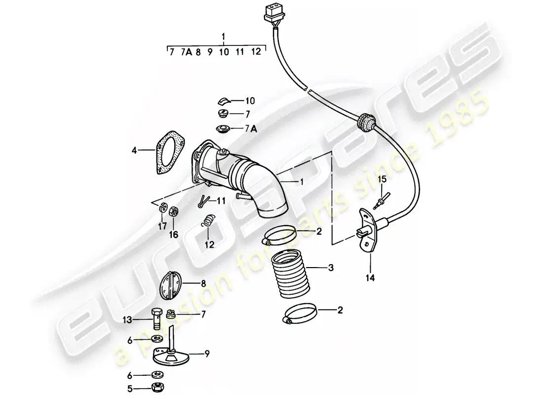 porsche 1989 (911) heating air supply parts diagram