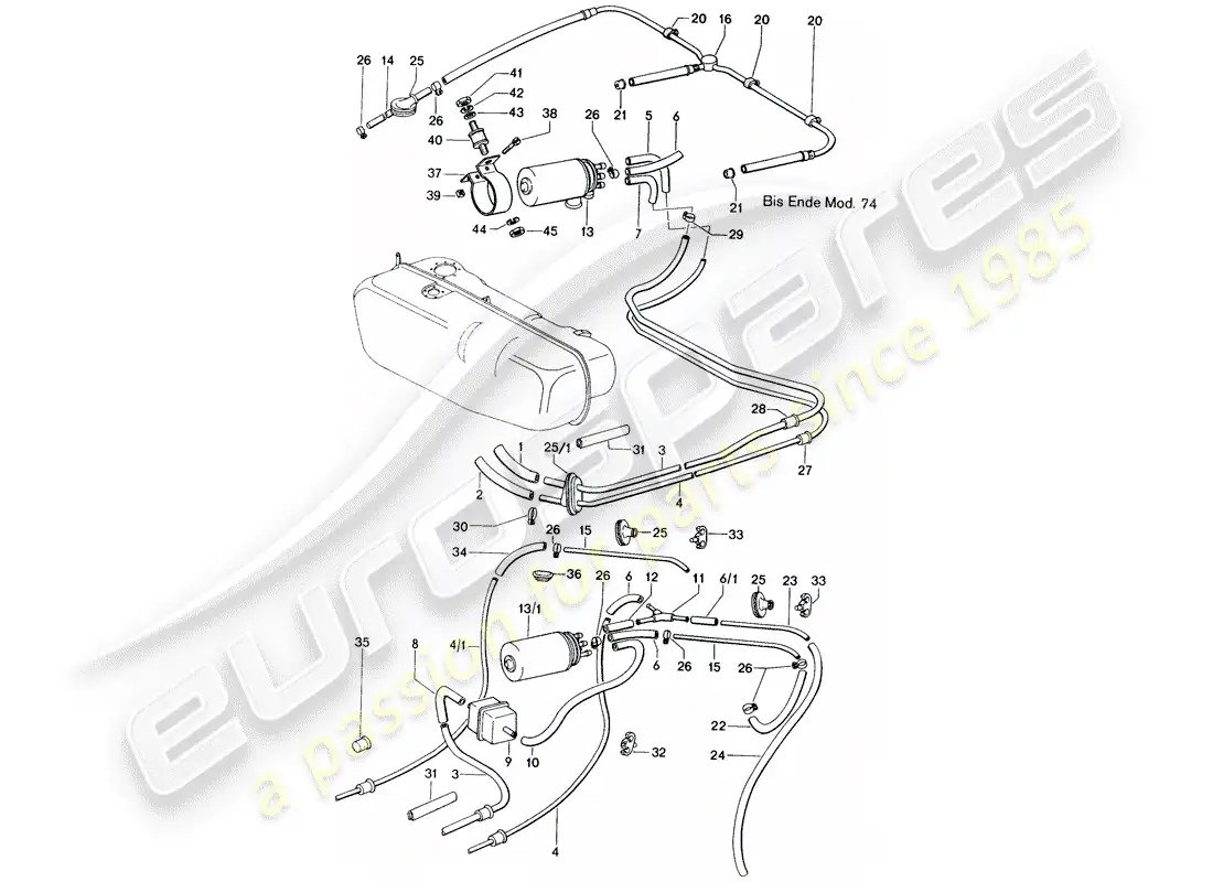 porsche 1970 (914) fuel line - d >> - mj 1974 parts diagram