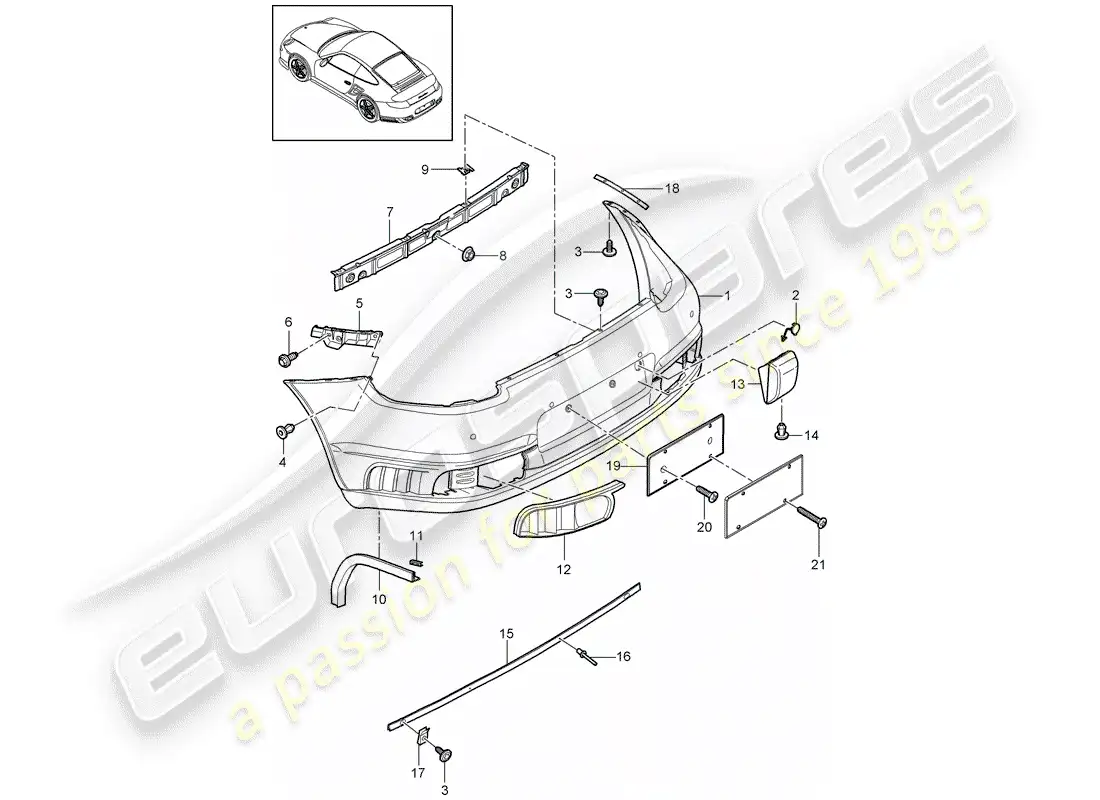 porsche 2012 (997-2 turbo / gt2 rs) lining parts diagram