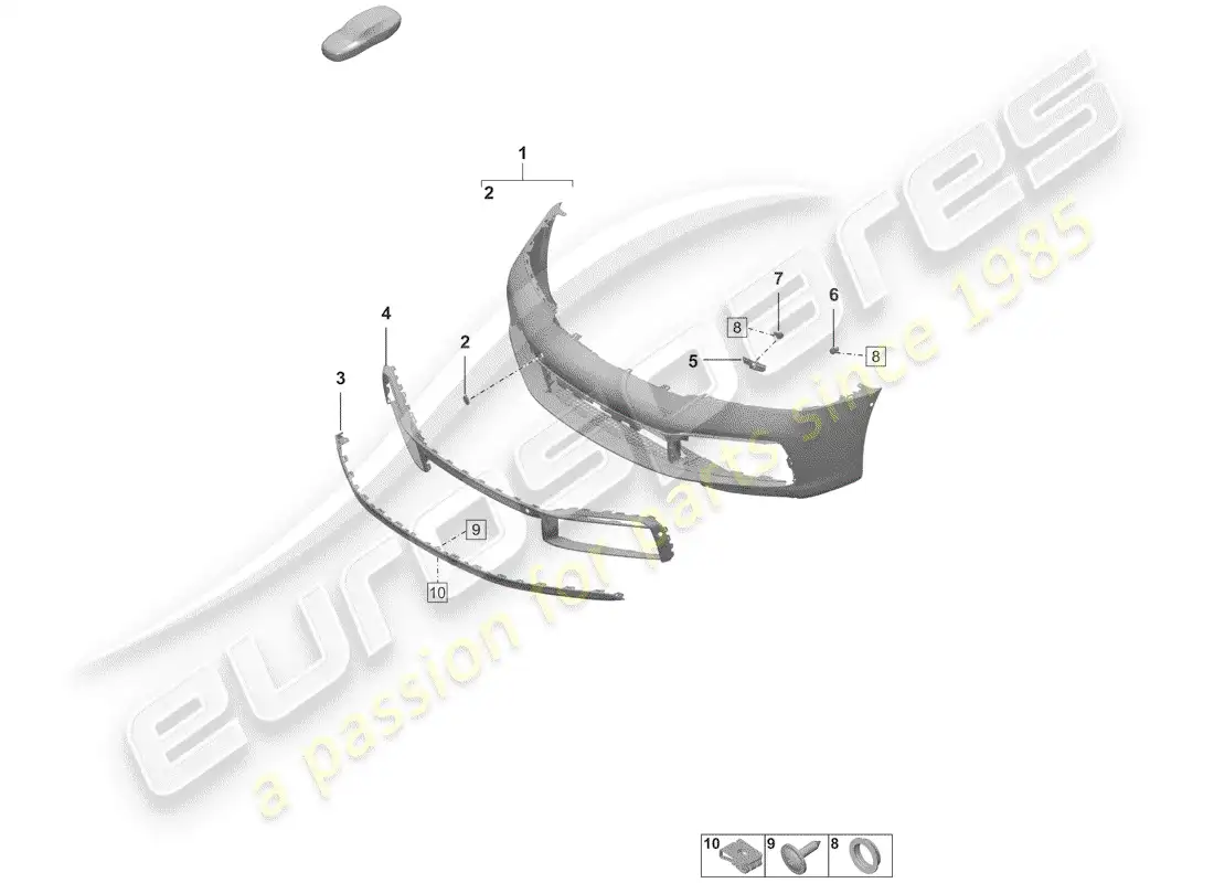 porsche 2019 (992-1) bumper parts diagram